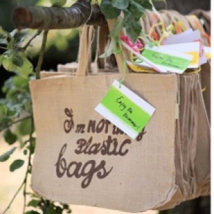 Sac en jute Slogan - ca. 380x470x150 mm