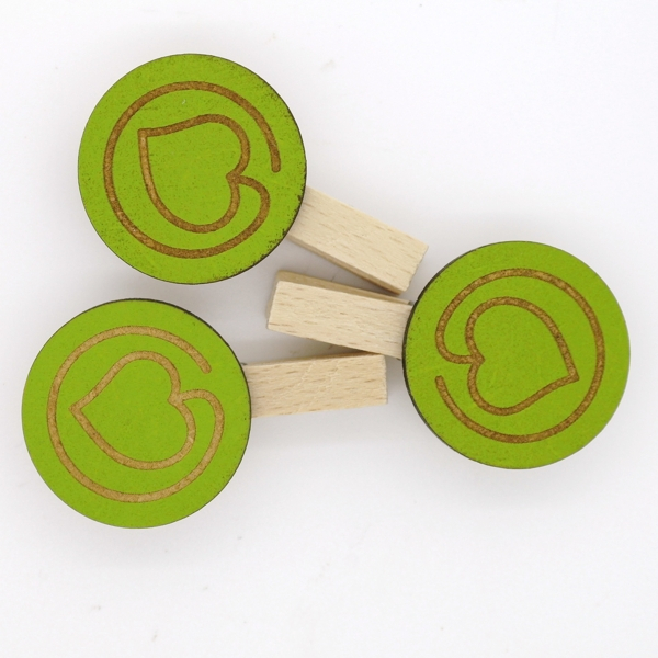 Badge, fibres de bois recyclés - propre couleur