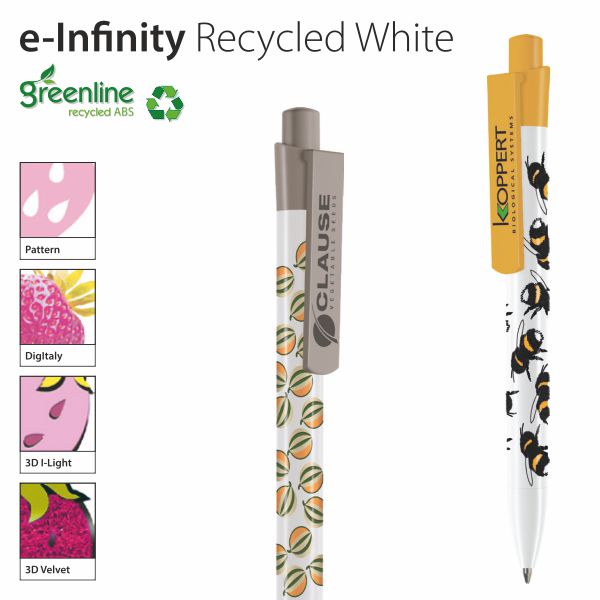 e-Infinity white stylo recyclé