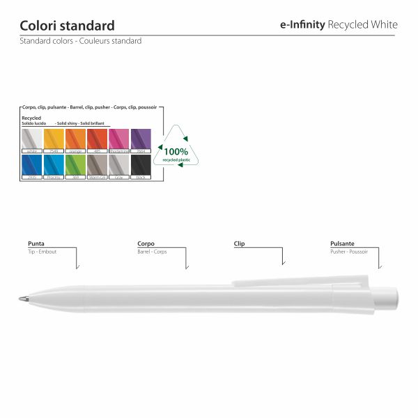 e-Infinity white stylo recyclé