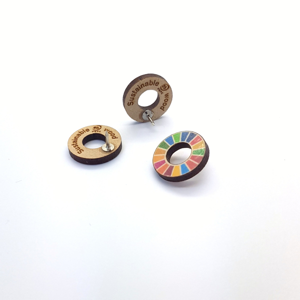 Magneet / pin hout 30 mm - kleurenopdruk inbegrepen