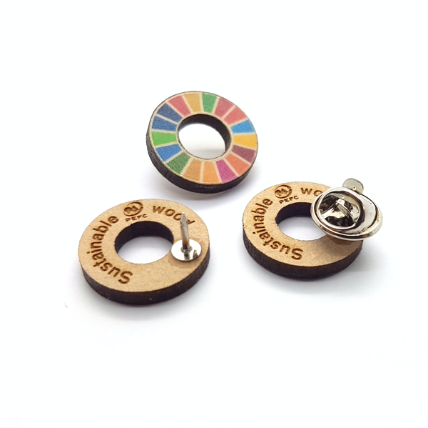 SDG pins close-up