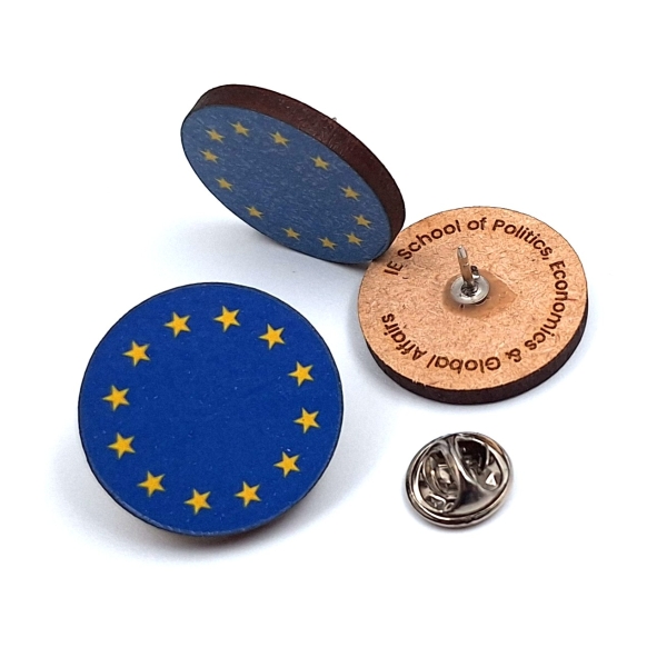 Pin, recycled wood - full colour