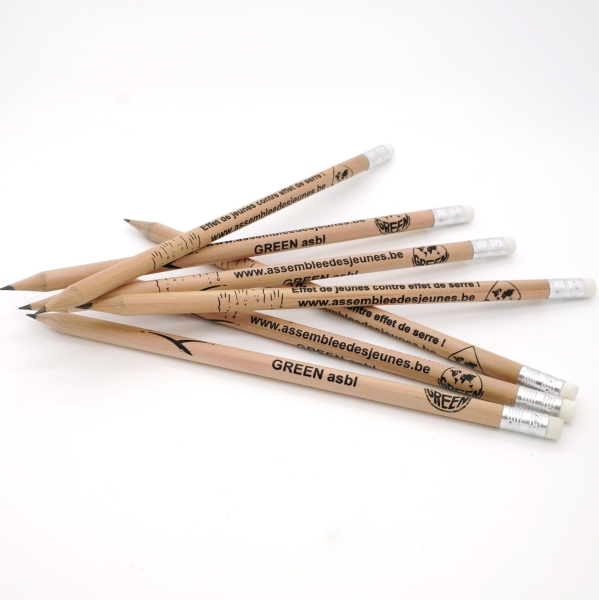Pencil with eraser, round - FSC 100% - with print