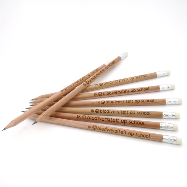 Pencil with eraser, round - FSC 100% - with engraving