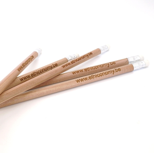 Pencil with eraser, round - FSC 100% - with engraving