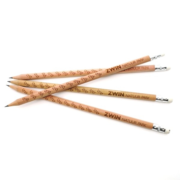 Pencil with eraser, round - FSC 100% - with engraving