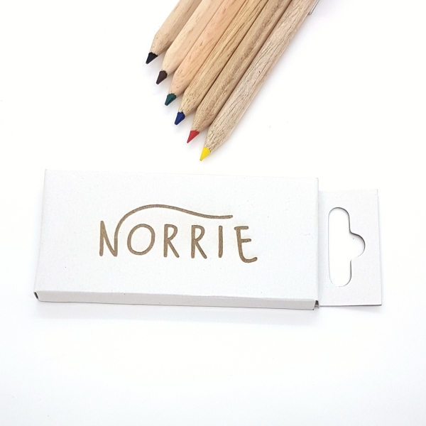 Etui de 6 crayons de couleur-mini - FSC 100% - avec gravure