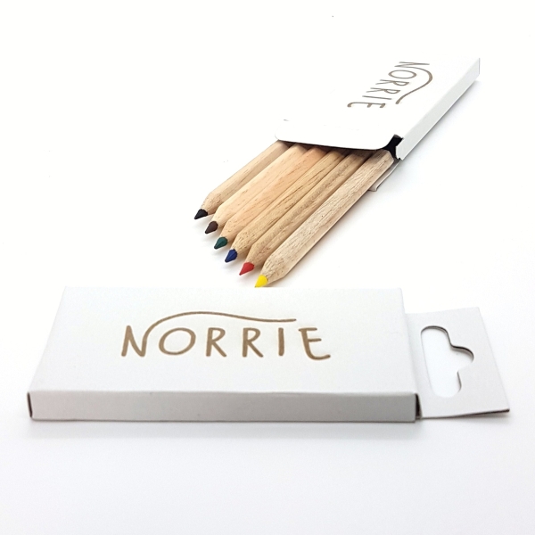 Etui de 6 crayons de couleur-mini - FSC 100% - avec gravure