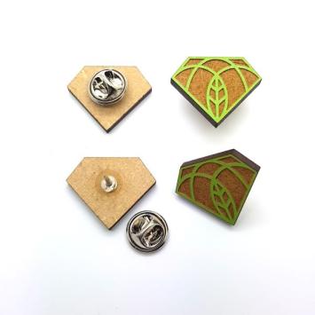 Pin, recycled wood fibers - own colour
