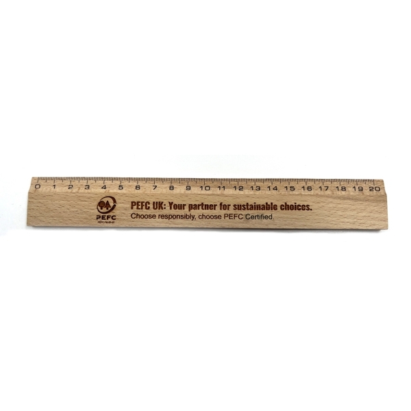 Wooden ruler 20 cm - 100% PEFC