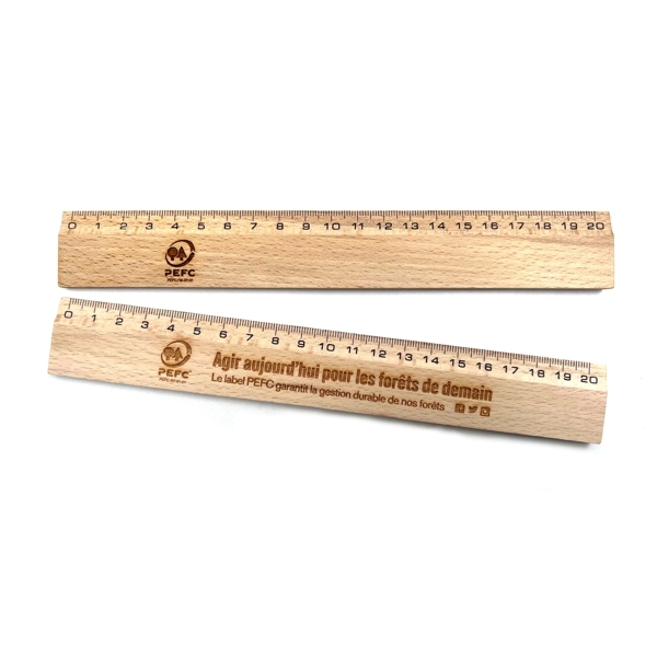 Wooden ruler 20 cm - 100% PEFC