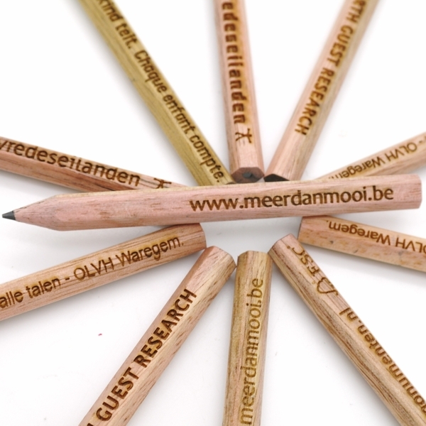 Mini-Bleistift, sechseckig - FSC 100% - mit Gravur