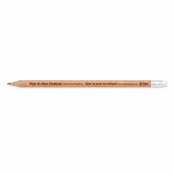 Potlood met gom, zeskantig - FSC 100% - met gravure