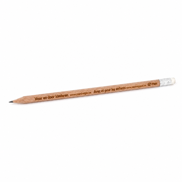 Potlood met gom, zeskantig - FSC 100% - met gravure