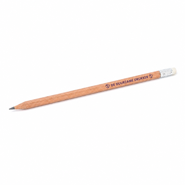 Pencil with eraser, hexagonal - FSC 100% - with print
