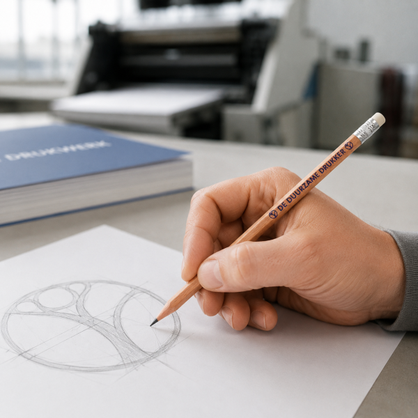 Pencil with eraser, hexagonal - FSC 100% - with print