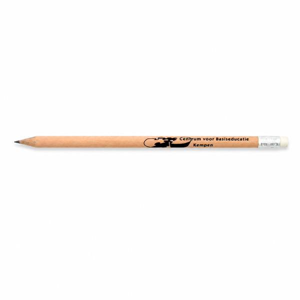 Crayon avec gomme, rond - FSC 100% - avec impression