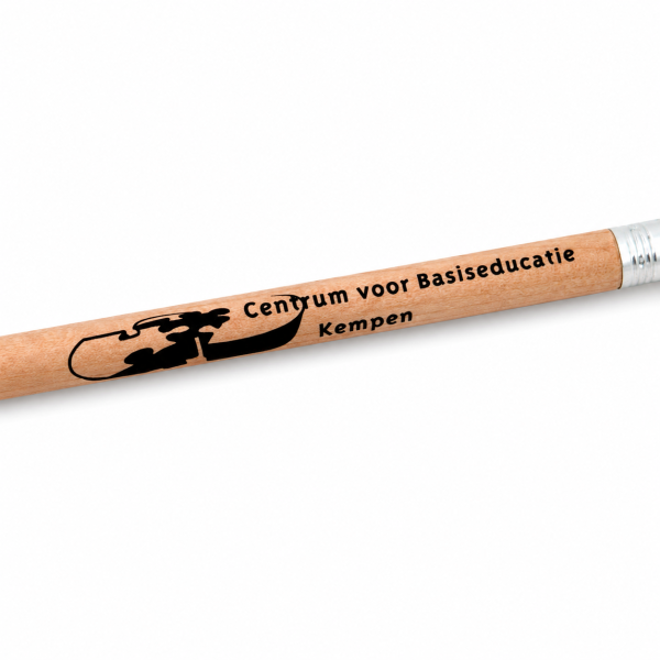 Crayon avec gomme, rond - FSC 100% - avec impression