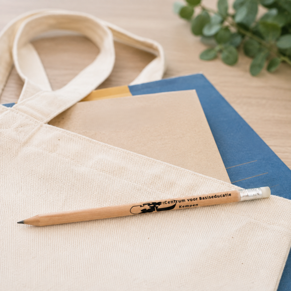 Crayon avec gomme, rond - FSC 100% - avec impression