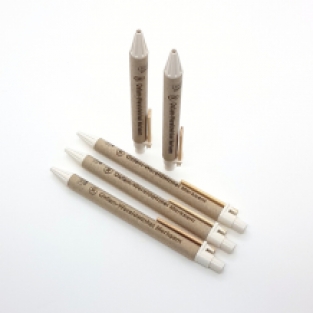 Bio Mix stylo à bille avec clip plat  - de carton gris naturel recyclé et matériau synthétique biodégradable