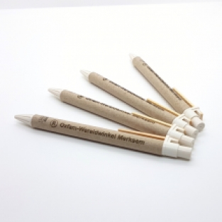 Bio Mix flat clip pen made using recycled card and biodegradable plastic