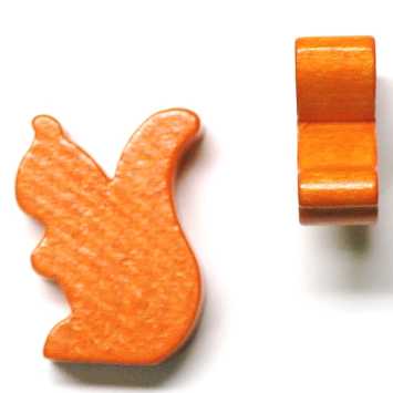 Holzfigur Eichhörnchen orange - ca. 19x25x8 mm