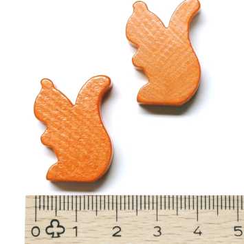Holzfigur Eichhörnchen orange - ca. 19x25x8 mm