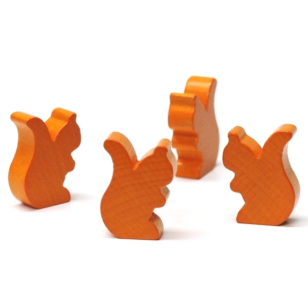 Holzfigur Eichhörnchen orange - ca. 19x25x8 mm
