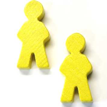 wooden figure man ca. 14x30x8 mm - yellow