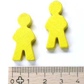 wooden figure man ca. 14x30x8 mm - yellow