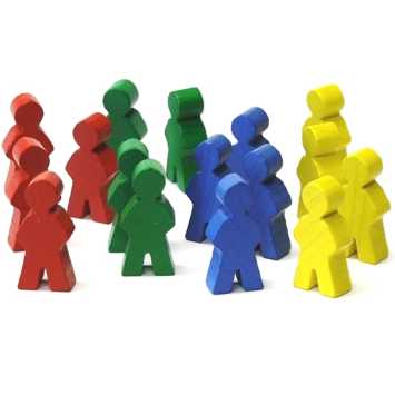 wooden figure man ca. 14x30x8 mm - yellow