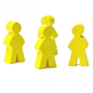 wooden figure man ca. 14x30x8 mm - yellow