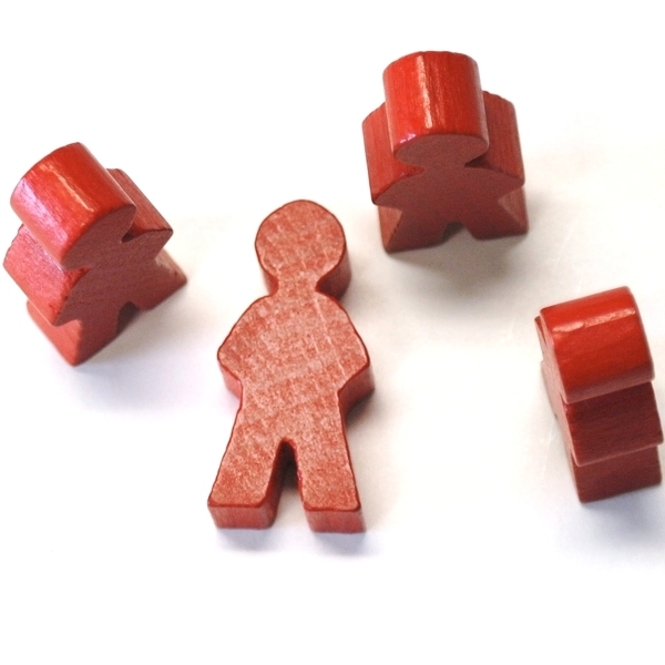 wooden figure man ca. 14x30x8 mm - red