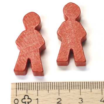 wooden figure man ca. 14x30x8 mm - red