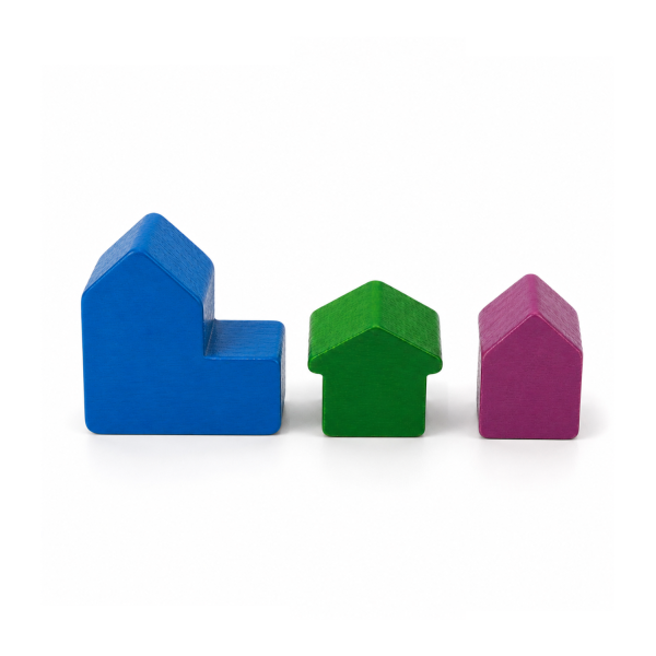 houten figuur hotel - ca. 12x13x12 mm