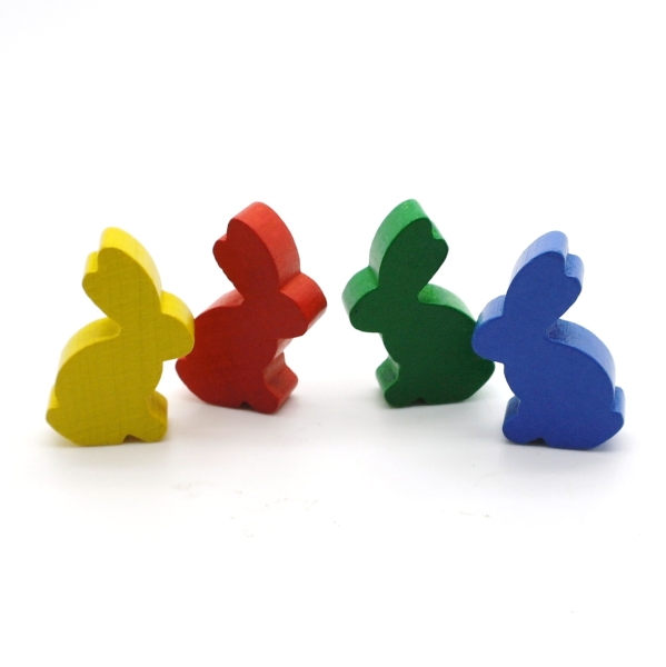 houten figuur konijn - ca. 17x29x8 mm