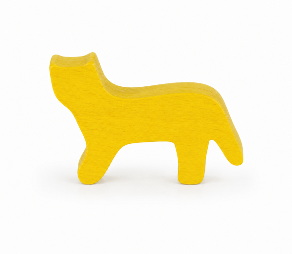 houten figuur kat - ca. 30x19x8 mm