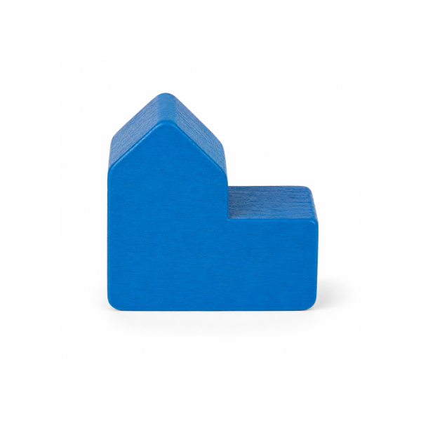 houten figuur kerk - ca. 20x19x10 mm