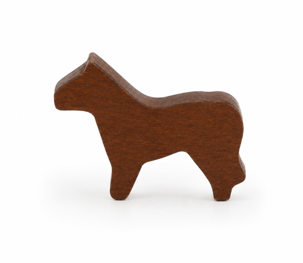 houten figuur paard - ca. 39x29x8 mm