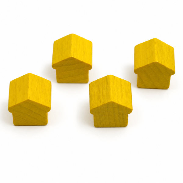 houten figuur hotel - ca. 12x13x12 mm
