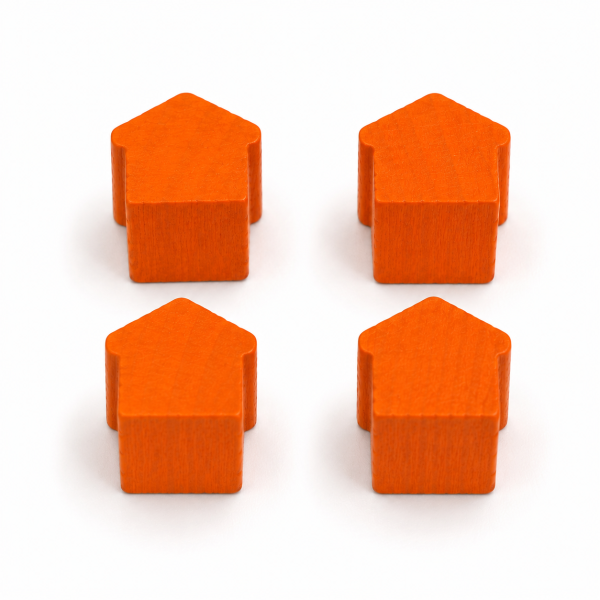 houten figuur hotel - ca. 12x13x12 mm
