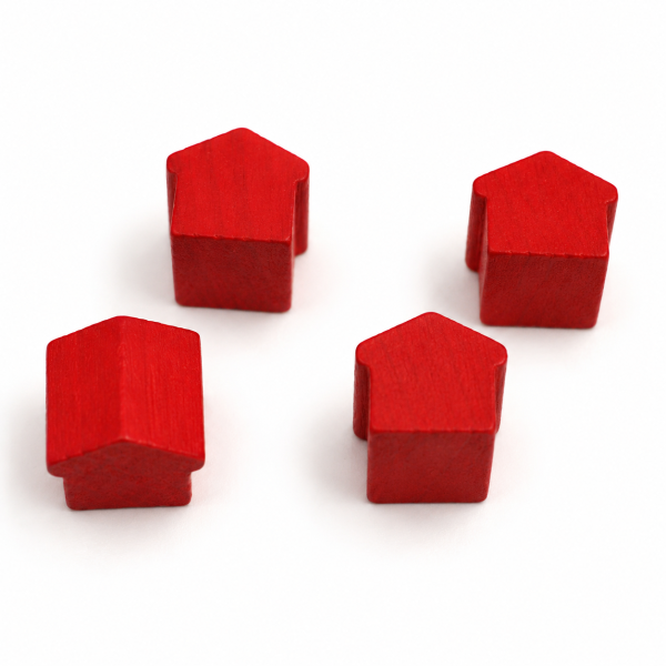 houten figuur hotel - ca. 12x13x12 mm