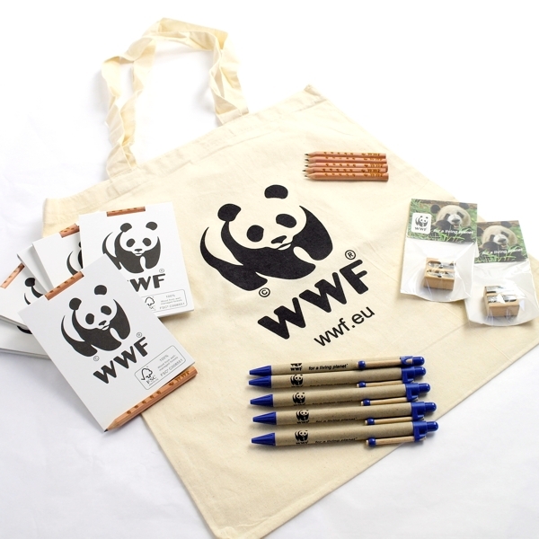 Fairtrade katoenen zak - lang - met zeefdruk