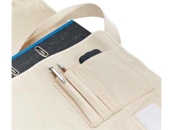Schoudertas met lange draagriem Fairtrade katoen - 37x32,5x9 cm
