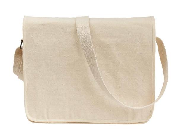 Schoudertas met lange draagriem Fairtrade katoen - 37x32,5x9 cm