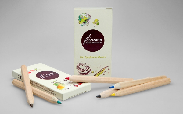 Box with 6 half-length colouring pencils - FSC 100% - with print