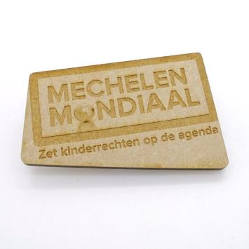 Badge, recycelten Holzfasern - Natur