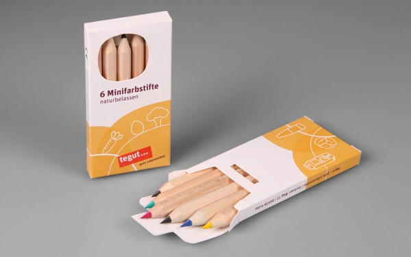 Box with 6 half-length colouring pencils - FSC 100% - with print