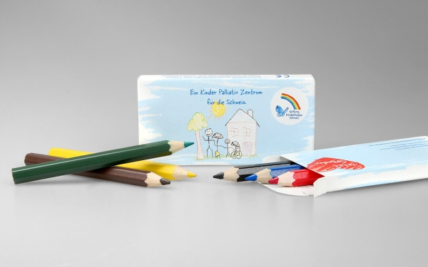 Box with 6 half-length colouring pencils - FSC 100% - with print